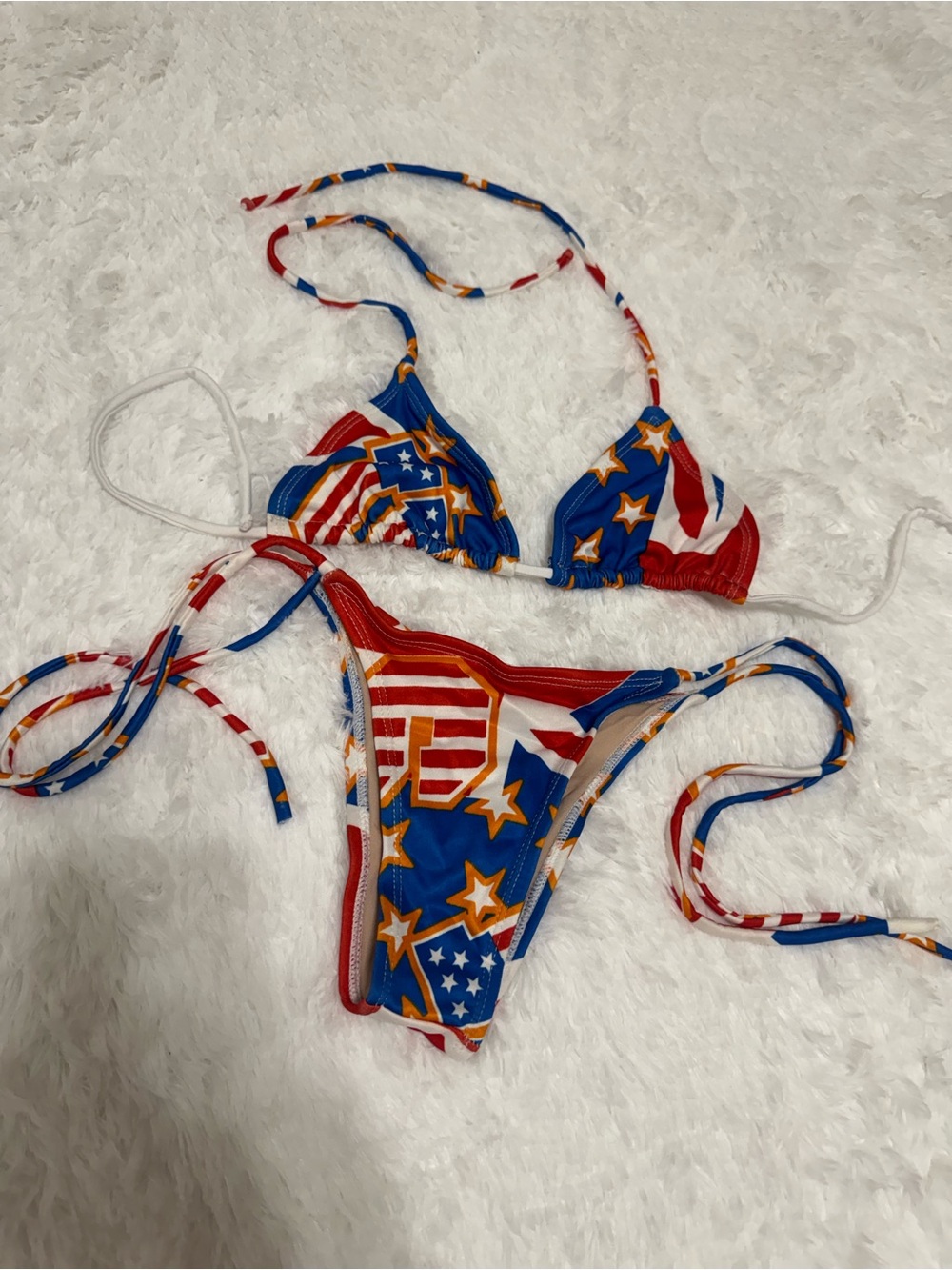 New small Brazilian American flag bikini y2k swimsuit festival rave dancer